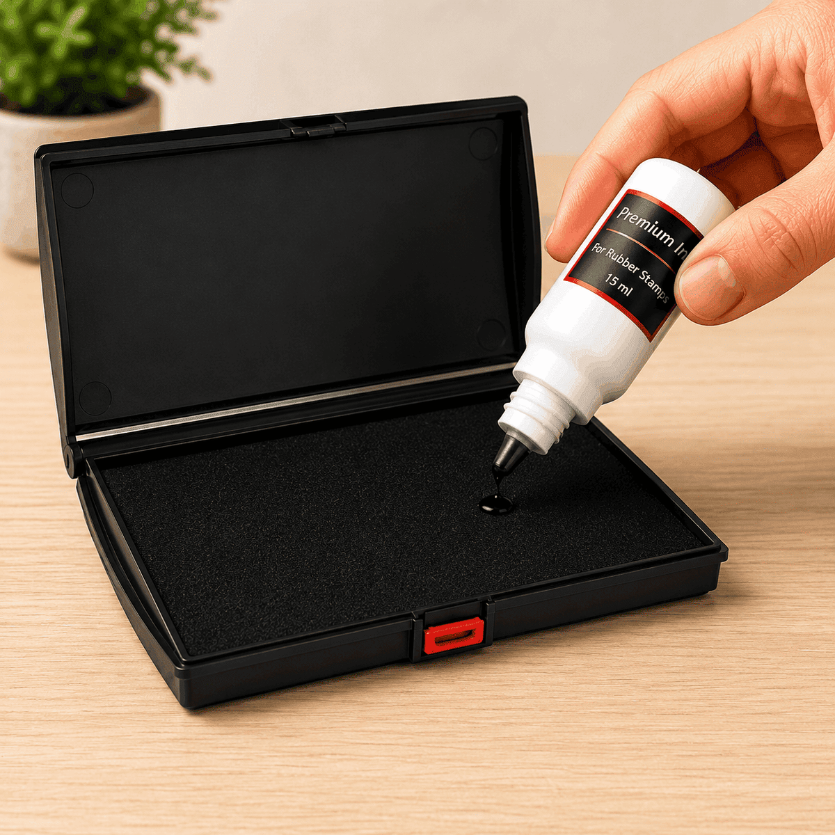 Big Size Ink Pad (6x4 Inch) with 15 ml Premium Ink – For Large Stamps
