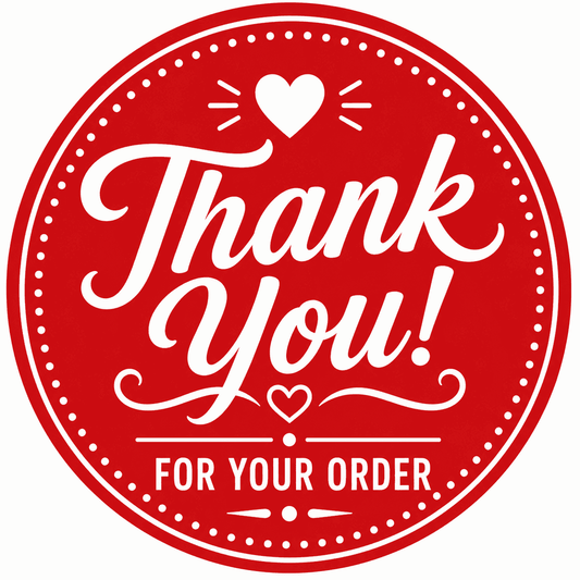 Thank You Packaging Stickers – Pack of 150 (1.5×1.5 Inch)