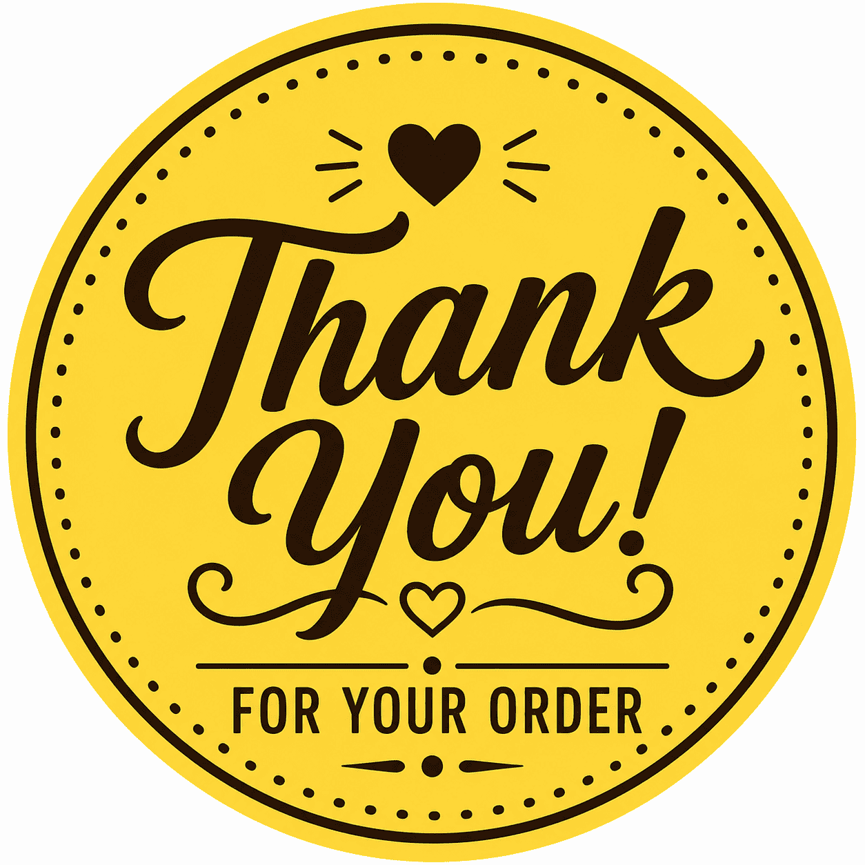 Thank You Packaging Stickers – Pack of 150 (1.5×1.5 Inch)