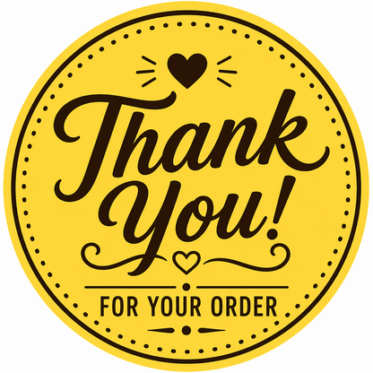 Thank You Packaging Stickers – Pack of 150 (1.5×1.5 Inch)