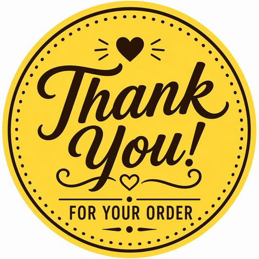 Thank You Packaging Stickers – Pack of 150 (1.5×1.5 Inch)